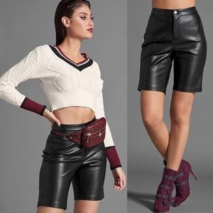 Faux Leather Biker Shorts